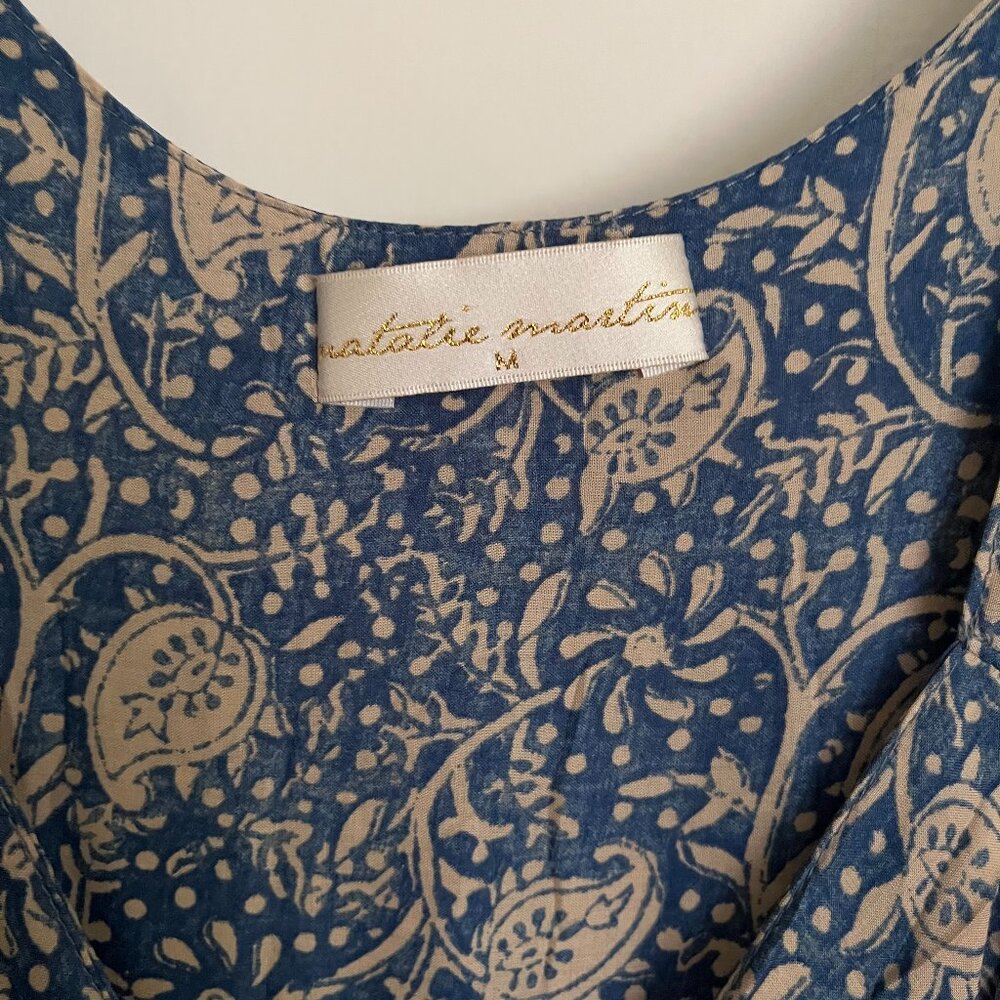 Natalie Martin Blue and Cream Floral Maxi Dress
